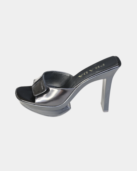 Prada SS1999 Patent Strap Split Sole Platform Heels