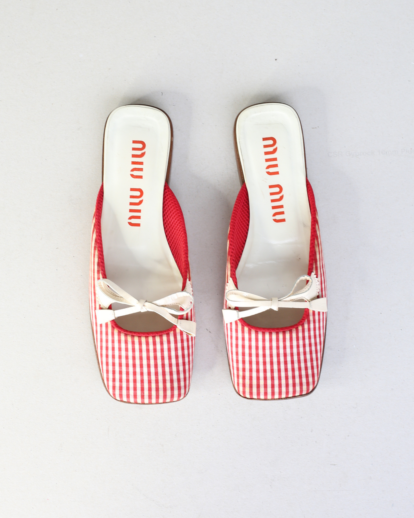 Miu Miu SS2000 Gingham Bow Flats