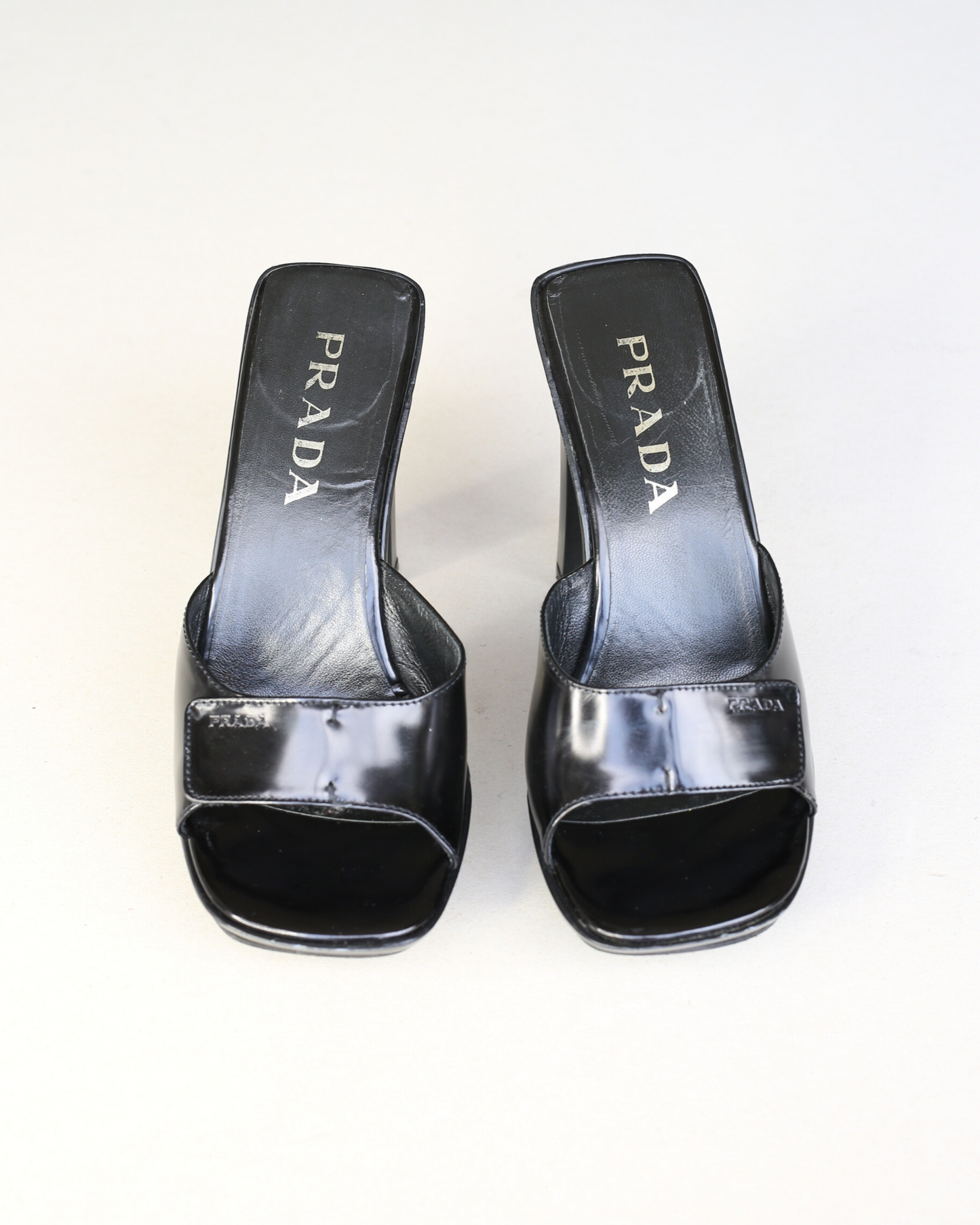 Prada SS1999 Patent Strap Split Sole Platform Heels