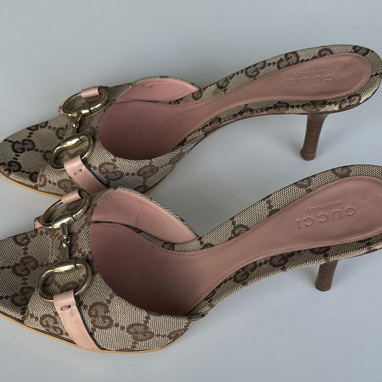 Gucci by Tom Ford 90s Era Monogram Kitten Heels